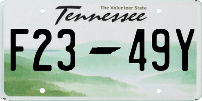 TN license plate F2349Y