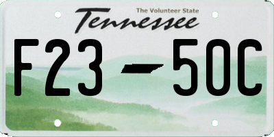 TN license plate F2350C