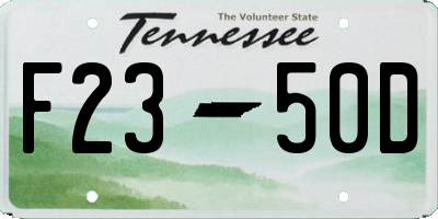 TN license plate F2350D