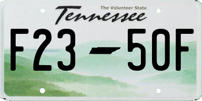 TN license plate F2350F