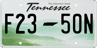 TN license plate F2350N
