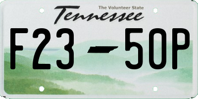 TN license plate F2350P