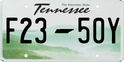 TN license plate F2350Y