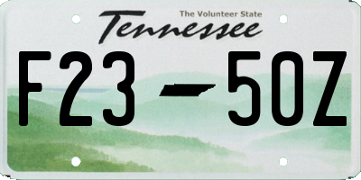 TN license plate F2350Z