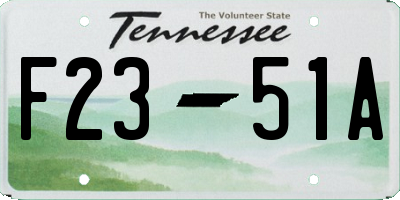 TN license plate F2351A