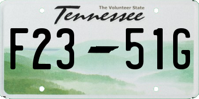 TN license plate F2351G