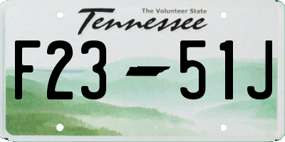 TN license plate F2351J