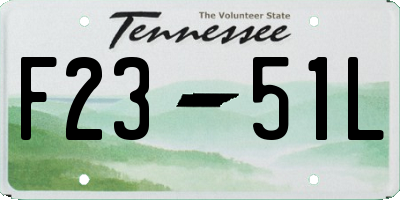 TN license plate F2351L