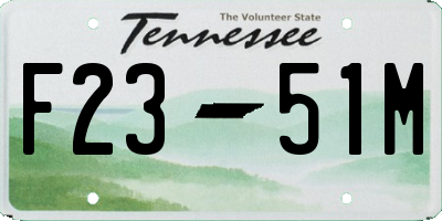 TN license plate F2351M