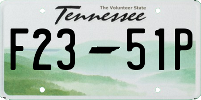 TN license plate F2351P