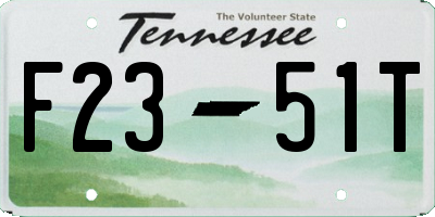 TN license plate F2351T