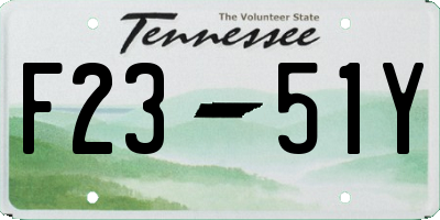 TN license plate F2351Y