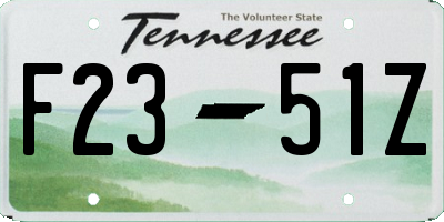 TN license plate F2351Z