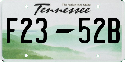 TN license plate F2352B