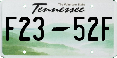 TN license plate F2352F