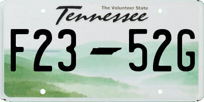 TN license plate F2352G