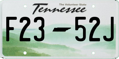 TN license plate F2352J