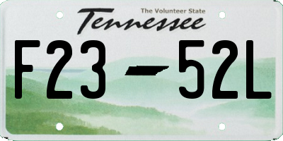 TN license plate F2352L