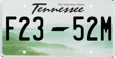TN license plate F2352M