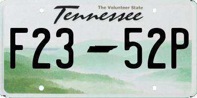 TN license plate F2352P