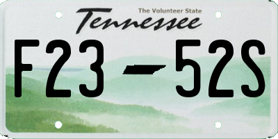 TN license plate F2352S