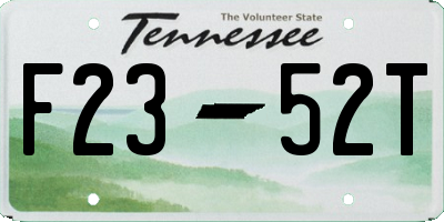 TN license plate F2352T