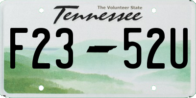 TN license plate F2352U