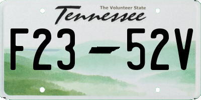 TN license plate F2352V