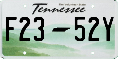 TN license plate F2352Y
