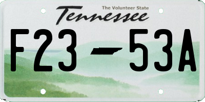 TN license plate F2353A