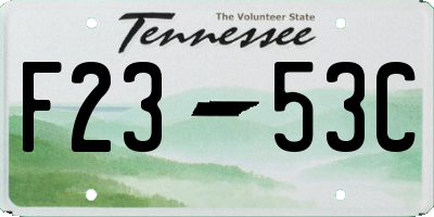 TN license plate F2353C