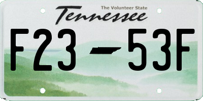 TN license plate F2353F