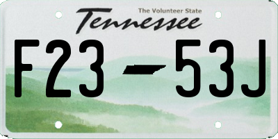 TN license plate F2353J
