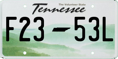 TN license plate F2353L