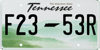 TN license plate F2353R