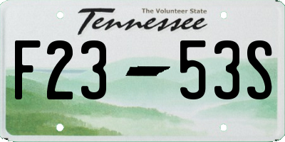 TN license plate F2353S