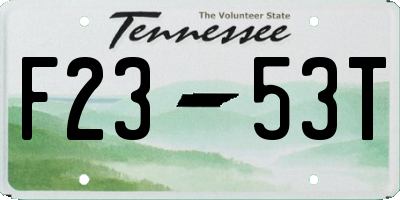 TN license plate F2353T