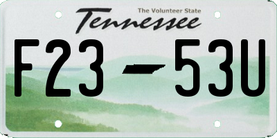 TN license plate F2353U