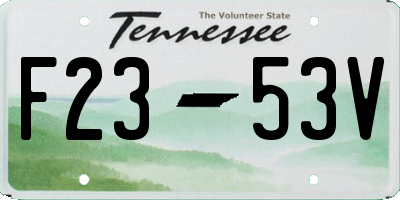 TN license plate F2353V