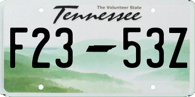 TN license plate F2353Z