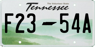 TN license plate F2354A