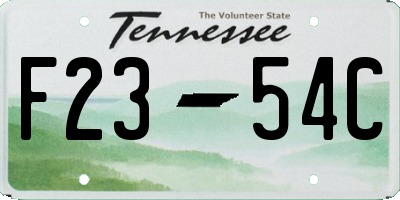 TN license plate F2354C