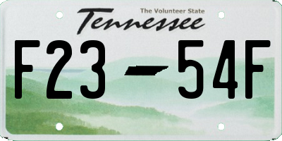 TN license plate F2354F