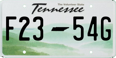 TN license plate F2354G