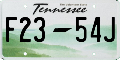 TN license plate F2354J