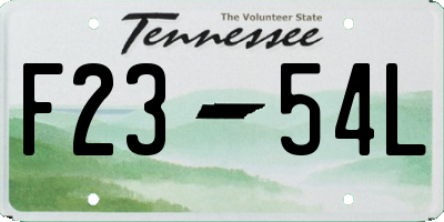 TN license plate F2354L