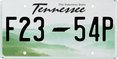 TN license plate F2354P