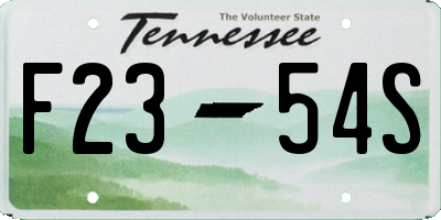 TN license plate F2354S
