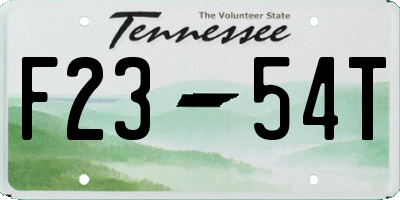 TN license plate F2354T
