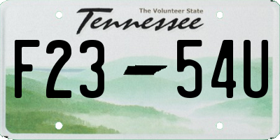 TN license plate F2354U